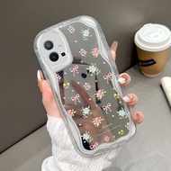 VIVO Y75 Y55S Y55 T1 Plus 2023 5G For Mirror Softcase Case hp Phone Kesing Mirror Casing Bunga 5347 