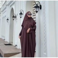 Abaya Mecca Plain Gamis Set Hijab Batwing Jersey Model Plain Arabic Abaya Muslimah Clothing