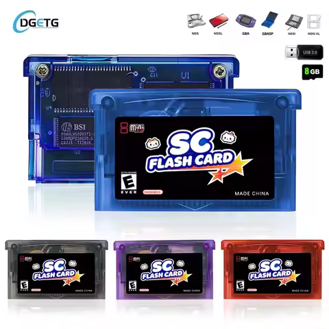 DGETG SCFW V2.0 GBA Flash Cart 5000+ Retro Games RTC 1M Flash NES Compatible with GBC GB NES DS Incl