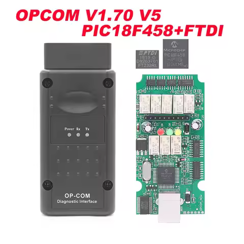 For Opel 2021 OPCOM 1.70 V5 Flash Firmware Update Car Diagnostic Cable OP COM FTDI PIC18F458 CAN BUS