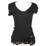 Pre-owned CHANEL short-sleeved Coco Mark summer knit P28461K00111 06P cotton and nylon, made in Fran