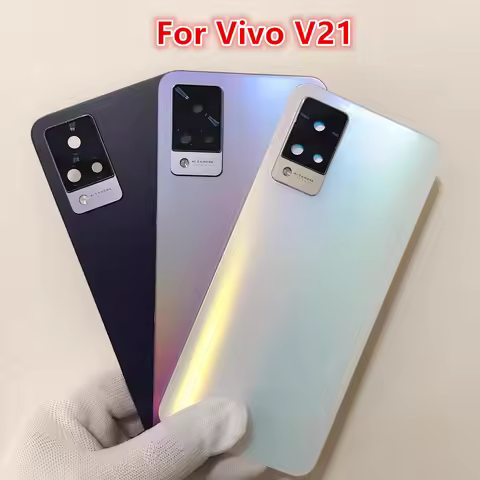 V 21 Housing For Vivo V21 4G 5G 6.44" Battery Cover Repair Replace Back Door Phone Rear Case + Camer