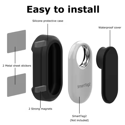 Protective Case for Samsung Smart Tag 2 Waterproof Cover Shell Magnetic/Adhesive Installation for Ca