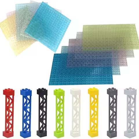 Building Block Part 10Pcs MOC Pillars Bricks 2X2X10 Support Baseplate Bridge Pillar Girder Bracket C