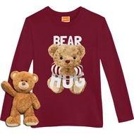 **READY STOCK**TEDDY BEAR HUG ROBOTIC Printed Graphic LONG Sleeves T-Shirt Unisex Fashion/Couple/Plu