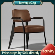 Minimalist Dining Chair Leather Nordic Dining Chairs Coffee Shops Negotiation Armrests Metal Wrought