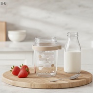 [S·U] 400ML Overnight Oat Cup Glass With Lid AndSpoon Seal Breakfast Yogurt Cups PH