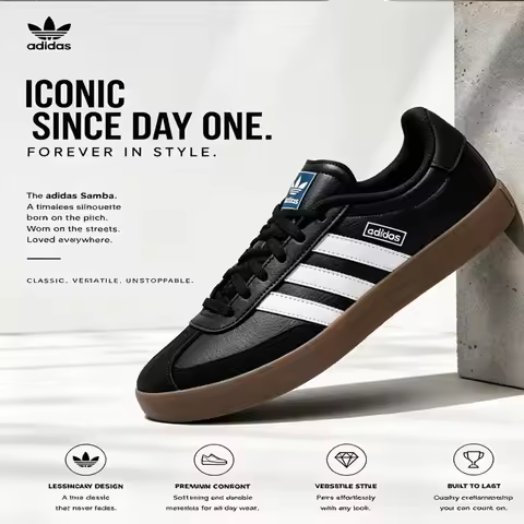 Adidas ID6286 Men Low Top Skate Shoes Black White 3 Stripes Suede Leather Lace Up Gum Rubber Sole Ca