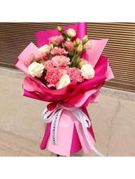 20張/包韓式防水雙色優雅花卉禮品包裝紙,適用於花店花束包裝及插花材料