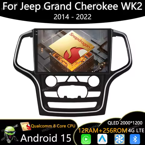 Jeep Grand Cherokee WK2 Radio Android 15 Car For 2014 - 2022 Navigation 4G WIFI Head Unit QLED GPS M