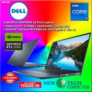 #IN168 USED DELL INSPIRON 16 PLUS Gaming Laptop INTEL i7-12700H 16GB 512GB SSD NVIDIA RTX3060 6GB 3K