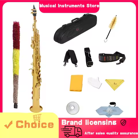 SLADE Bb Soprano Saxophone Straight Tube Brass Body Gold Boutique Soprano Saxophone Woodwind Instrum