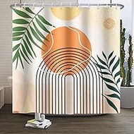 Xiaoterna Sun Line Shower Curtain Washable Shower Curtains White Dots Stains Shower Curtain Colourfu