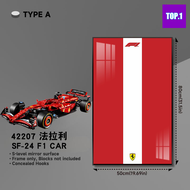 Modern Minimalist Formula Wall Display Frame for Lego Ferrari SF24 Red Bull 42207 42206 F1 Building