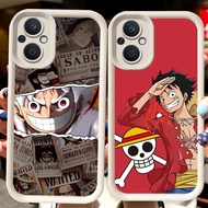 H105 One Piece Luffy White Casing for OPPO Reno 8Z 7 7Z Find X5 8 Lite 5G