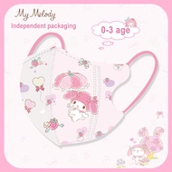 [For kids]50Pcs Kids Mask 3D Kn95 3ply Cartoon Mask 0-12 Years Duckbill Mask For Kids Disposable Whi