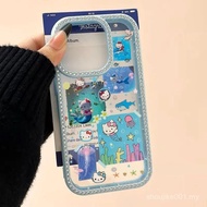 Phone Phone Case, Underwater Diamond Kitty Design, Shockproof, Suitable for iPhone 14, 16, 12, 15, 1