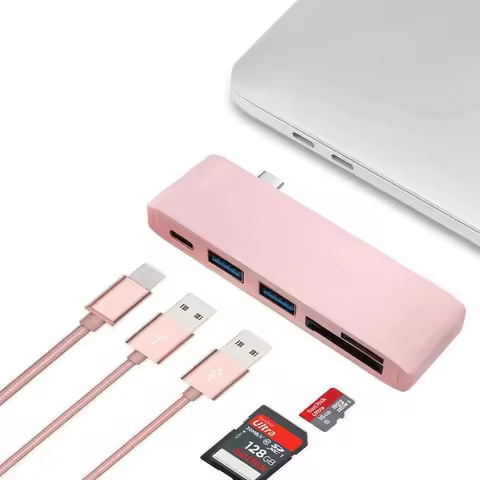 USB C Hub To TF SD Reader Slot Hub 3.0 PD Thunderbolt 3 USB C Hub Adapter for MacBook New Pro Air 12