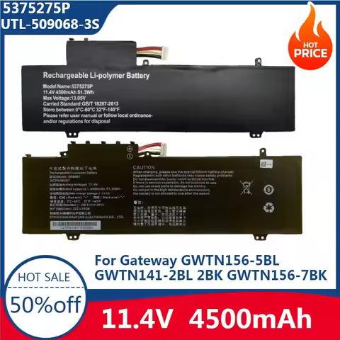 Newest U559068PV-3S1P 5375275P NV-509067-3S Battery For Gateway GWTN156-5BL GWTN141-2BL 2BK GWTN156-