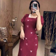 Aqila BURGUNDY Daster Modern Women's Batik Dress Rayon Santung Premium Women's Clothing