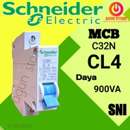 Mcb schneider 4 ampere c32n 900v spln108 listrik pln sni anti jeglek trip pemutus aliran tinggi