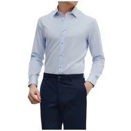 G2000 Men's Long-Sleeved Blue Plaid Shirt SMART FIT Style