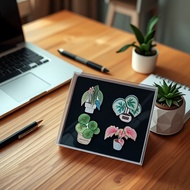 Begonia Green Plant Refrigerator Sticker Decorative Magnet Hot Plant Powder Leaf Taro Creative Plant