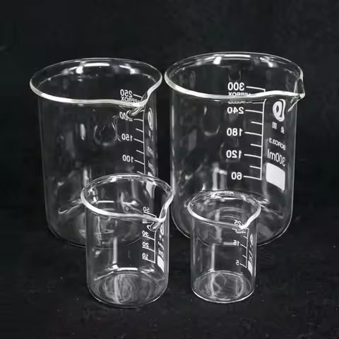 5ml 10ml 25ml 50ml 100ml 150ml 200ml G3.3 Borosilicate Glass Low Form Beaker Chemistry Lab Heavy Wal