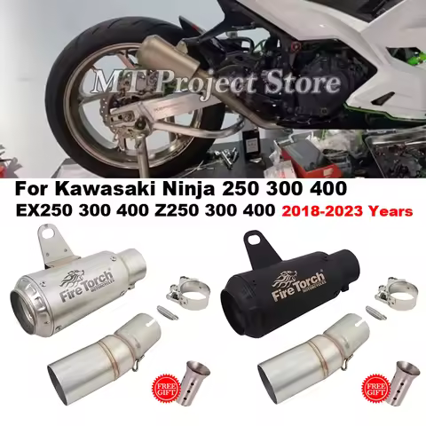 Motorcycle Exhaust Escape DB Killer Middle Link Pipe Muffler For Kawasaki Ninja 250 300 400 Z250 Z30