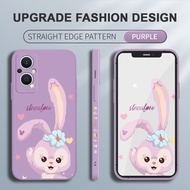 For OPPO Reno7 Z 5G Reno 7 Pro 5G Cute Anime StellaLou Back Cover Square Edge Pattern Liquid Silicone Casing Shockproof Protection Cases