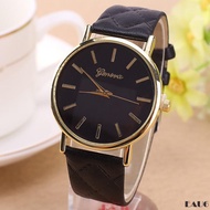 EAU6-Women Fashion Dial Leather Band Analog Geneva Quartz Women Wrist Watch