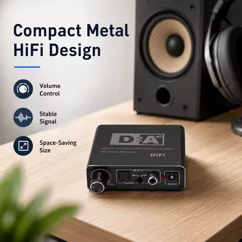 192KHz HiFi DAC Amp Digital to Analog Audio Converter RCA 3.5mm Jack Headphone Amplifier Toslink Opt