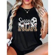 Women's Soccer Mom Graphic T-Shirt - Soccer Ball & Goalpost Print with Number 1 Player Design, Short