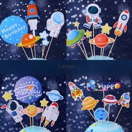 Cake decoration astronaut space planet rocket spacecraft decoration interstellar theme birthday plug