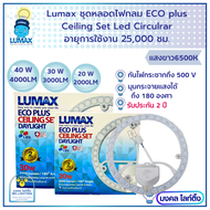 LUMAX หลอดไฟ LED ชุดหลอดกลม ไส้ โคมซาลาเปา มีขนาด 20W / 30W ECO PLUS Cleling set LED Circular พร้อม Lens Cover แสง Daylight Lumax