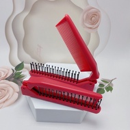 Portable Red Folding Comb 2 in 1 With 180 Degree Hair Styling Size 21x3 cm. And Convenient To Travel