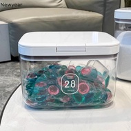 [Newyear] Laundry Pod Container, Laundry Pod Holder, Sealed And Automatic Pop-Up, Large Capacity Hol