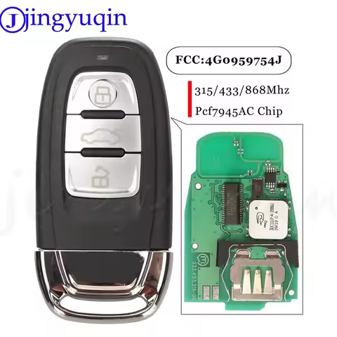jingyuqin 3 Buttons Full Smart Remote Car Key Fob For Audi A4 A5 A7 A8 Q5 Keyless Go 754J 315/433/86