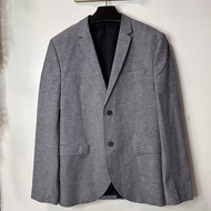 Swedish brand Skinny Fit Grey Linen Blend Blazer Size Large EUR 52