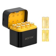 鬼佬倉 - Beston 八槽 AA 智慧充電器組（充電器+AA鋰電池*8）：LED 燈顯 + Type-C 口，適配 AA鋰電池，多槽同時充更有效率
