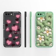 For Apple iPhone 8 8 Plus Cases Pink Love Heart Flower Camera Protection Shockproof Non-slip Creativ
