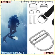 LETTER Slide Keeper BCD Accessoires Webbing Harness 2" Stainless Steel D Ring