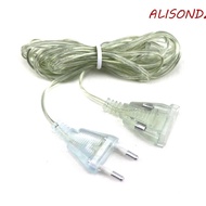 ALISONDZ Power Extension Cord EU Plug For Home LED String Light Cable Plug Christmas Lights Fairy Lights Transparent Extension Cable