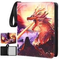 Trading Card Binder for Pokemon Cards, Card Binder with 55 Removable Sleeves for Gaming Cards, Carry