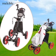 rockible Golf Trolley with Cup Holder And Umbrella Holder, 4 Wheels, Compact And Foldable, with Foot