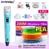 myriwell 3d pen v2 1.75mmPLA filament pla 3d printing pen 3 d pen Smart Child gift birthday present abs plastic pla 3D handle