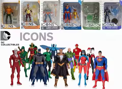 DC Comics ICONS - Batman/Deathstroke/Blue Beetle/Static/B’dg Collectibles DC Superhero Action figure