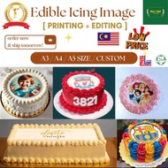 [HALAL] (A3/A4/A5) Custom Edible Icing Image Printing + Edit Icing Image for Cake