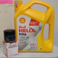 Paket ganti oli Avanza shell helix hx6 10w-40