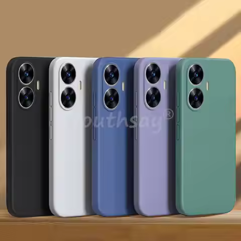 For Realme C55 Case Silicone Liquid Original Phone Cover Realme C55 Cover TPU Protector Case Realme 